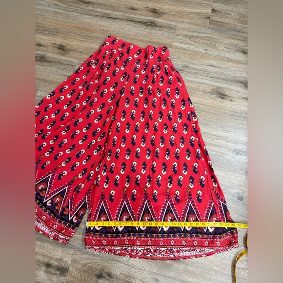 Free People Pink Floral Ultra Wide Leg Pants Size M - Picture 8 of 12